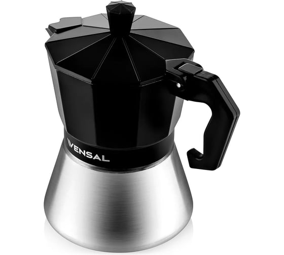 Гейзерная кофеварка VENSAL 3201VS 6 чашек, материал алюминий, нержавеющая сталь, подходит индукции VS3201