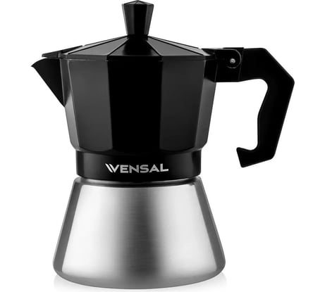 Гейзерная кофеварка VENSAL 3200VS 3 чашки, материал алюминий, нержавеющая сталь, подходит индукции VS3200