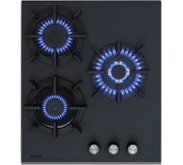 Газовая варочная поверхность SImfer газ-контроль, wok конфорка, серое стекло H45N35G571