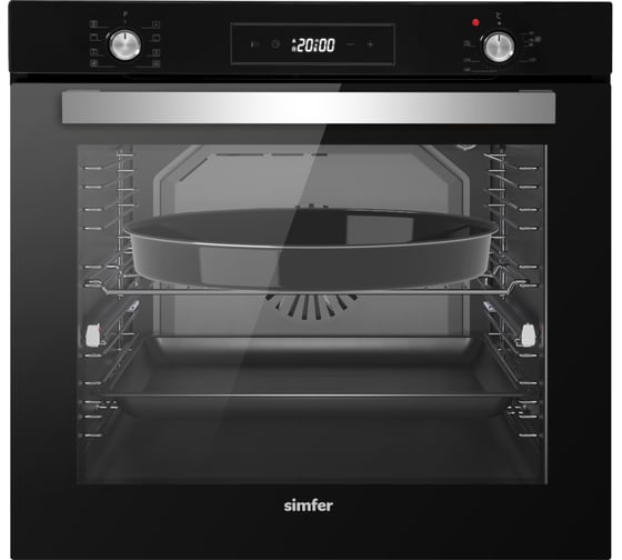 Электрический духовой шкаф SImfer 9 режимов работы, конвекция, гриль, таймер, черное стекло B6ES69070 1