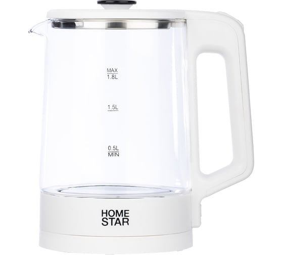 Чайник Homestar hs-1008 1.8 л, стекло, белый 107009
