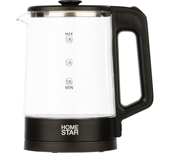 Чайник Homestar hs-1008 1.8 л, стекло, черный 107010