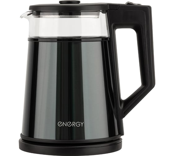 Чайник ENERGY e-200 1,2 л, стекло, серый, двойной корпус 107011