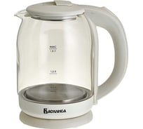 Чайник ВАСИЛИСА ВА-1035, корпус из жаропрочного стекла, 1,8 л, 1500 Вт, белый Р1-00016671
