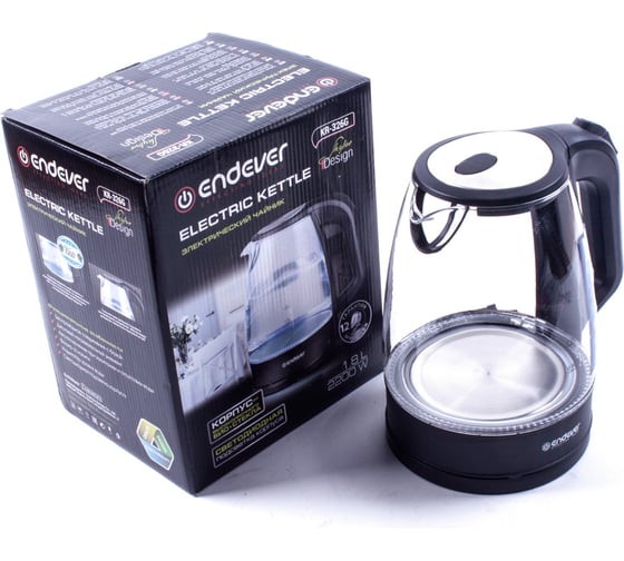 Электрический чайник ENDEVER Skyline, емкость 1,8 л, черный KR-326 G