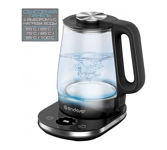 Электрический чайник ENDEVER емкость 1.7 л, корпус из BIO-стекла, Skyline KR-334 G