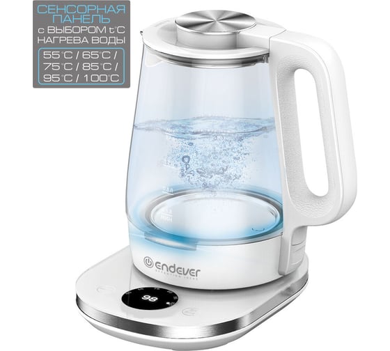 Электрический чайник ENDEVER Skyline, емкость 1.7 л, корпус из BIO-стекла, Skyline KR-335 G