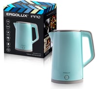 Чайник Ergolux Elx-ks12-c13 голубой pro нержавеющая сталь/пластик, 1.8 л, 220-240 В, 2200 Вт 15330