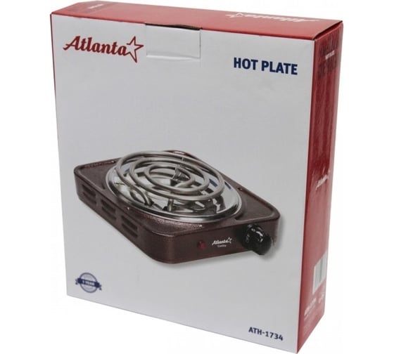 Одноконфорочная электроплитка Atlanta ATH-1734 brown