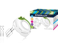 Ручной миксер ERGOLUX ELX-EM01-C34 бело-салатовый, 200 Вт, 220-240В 13442
