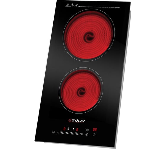 Электрическая стеклокерамическая варочная панель Endever Skyline DP-62 3000 Вт, черный, 2 конфорки 90441