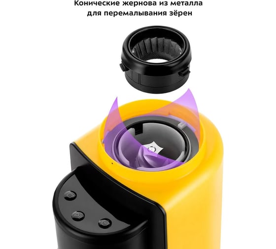 Кофемолка Kitfort черно-желтый КТ-7209-1