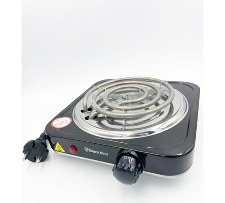 Электрическая плита BlackWeld спираль, с 1 конфоркой, черная 150004