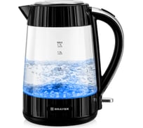Электрический чайник BRAYER 1075BR 2200 Вт, 1.7 л, стеклянный корпус, VNQ by STRIX, автоотключение BR1075