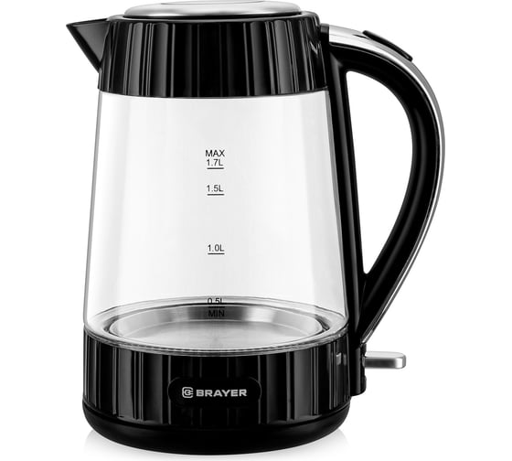 Электрический чайник BRAYER 1075BR 2200 Вт, 1.7 л, стеклянный корпус, VNQ by STRIX, автоотключение BR1075