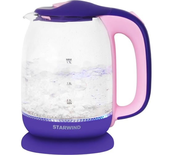 Чайник STARWIND SKG1513 1.7 л 2200 вт фиолетовый/розовый стекло 1464418 1