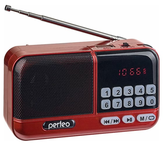 Цифровой радиоприемник Perfeo ASPEN FM MP3 красный 30013430
