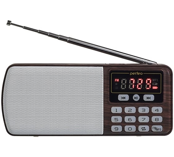 Цифровой радиоприемник Perfeo ЕГЕРЬ FM MP3 коричневый 30011232