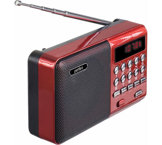 Радиоприемник цифровой Perfeo PALM красный 30012773