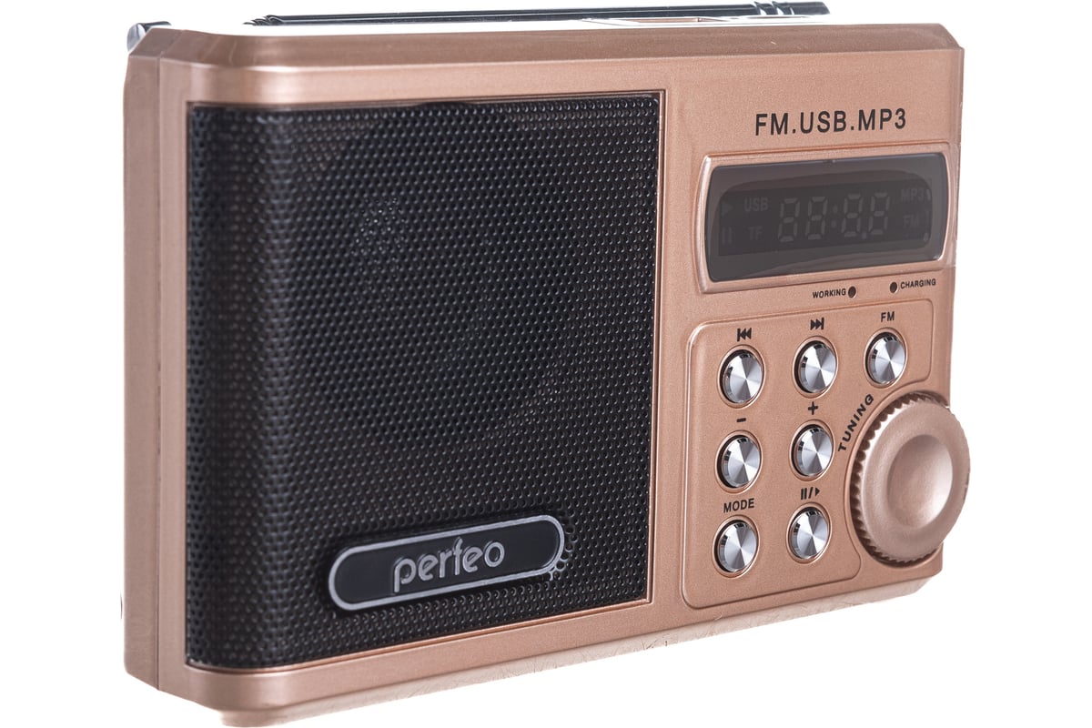 Мини аудио Perfeo Sound Ranger УКВ FM MP3 шампанское золото 30008712