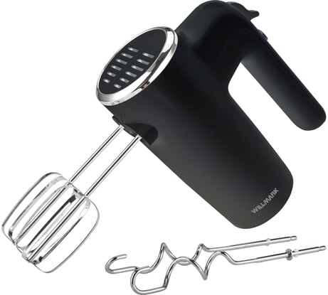 Миксер Willmark WHM-7003 500Вт, 6 скоростей, насадки для взбивания/для теста, чёрный 2000721