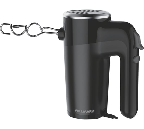 Миксер Willmark WHM-7003 500Вт, 6 скоростей, насадки для взбивания/для теста, чёрный 2000721