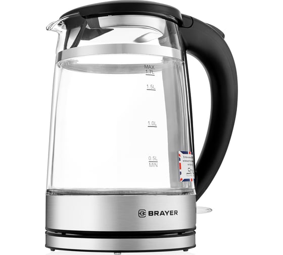 Чайник электрический BRAYER 1062BR 2200 Вт, 1,7 л, STRIX, Cool Touch, автоотключение при закипании BR1062