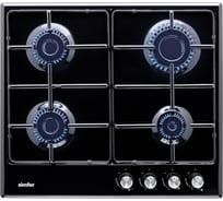 Газовая варочная панель SImfer с автоподжигом, черный H60V40B416