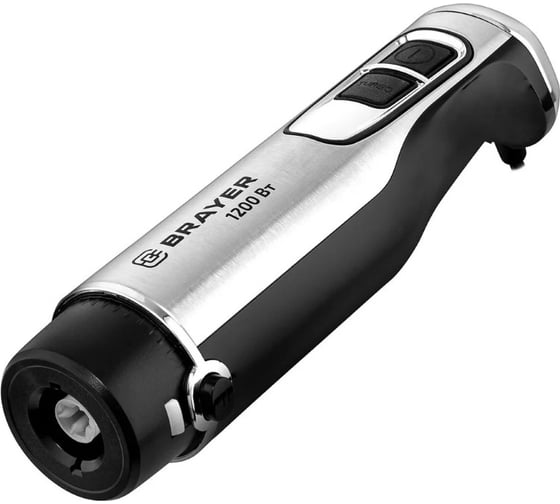 Блендер погружной BRAYER 1255BR 1200 Вт, нержавеющие лезвия, турбо, венчик, стакан 600 мл, черный BR1255