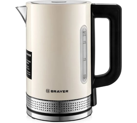 Чайник электрический BRAYER 1068BR 2200 Вт, 1,7 л, STRIX, металлический корпус, автоотключение при закипании, подсветка BR1068