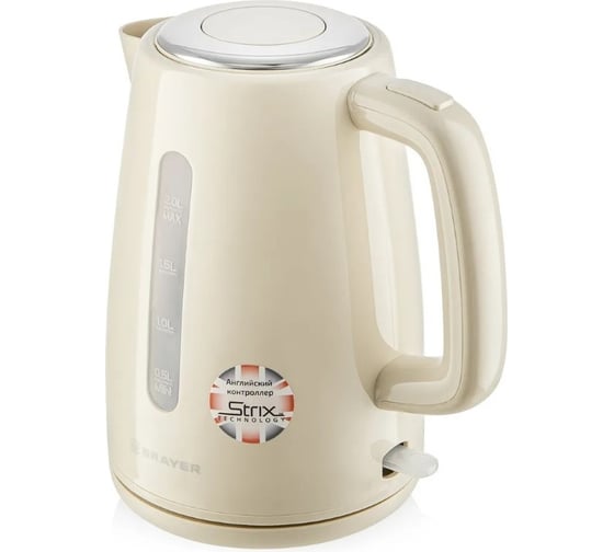 Чайник электрический BRAYER 1069BR 2200 Вт, 2 л, STRIX, пластиковый корпус, автоотключение при закипании BR1069