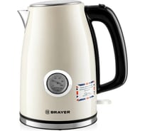 Чайник электрический BRAYER 1064BR 2200 Вт, 1,7 л, STRIX, стальной, термометр BR1064