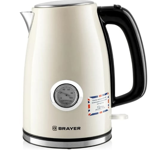 Чайник электрический BRAYER 1064BR 2200 Вт, 1,7 л, STRIX, стальной, термометр BR1064 1