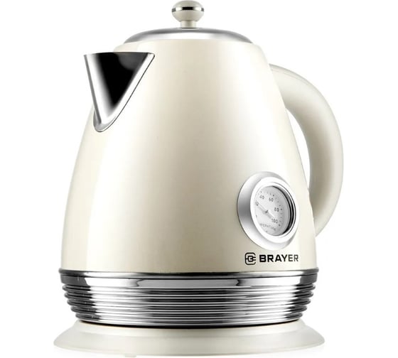Чайник электрический BRAYER 1070BR 2200 Вт, 1,7 л, Strix, автоотключение, нержавеющая сталь, встроенный термометр BR1070