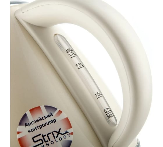 Чайник электрический BRAYER 1070BR 2200 Вт, 1,7 л, Strix, автоотключение, нержавеющая сталь, встроенный термометр BR1070