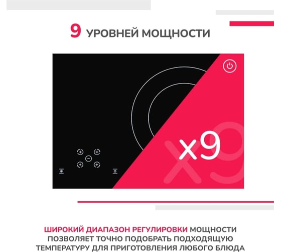 Электрическая варочная панель Simfer 9 уровней мощности H60D17B015