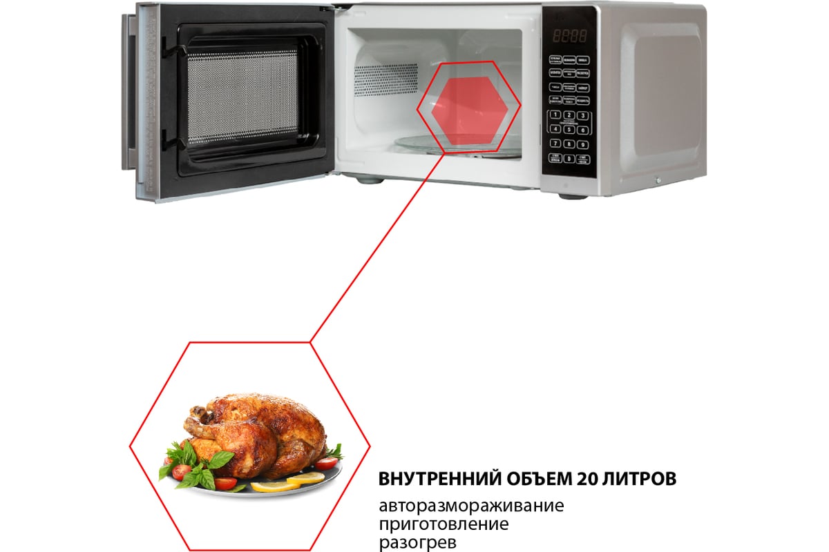 Микроволновая печь jvc JK-MW372S - выгодная цена, отзывы, характеристики,  фото - купить в Москве и РФ