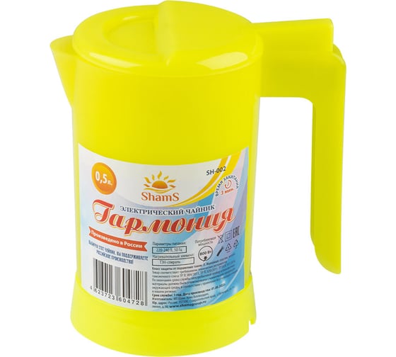 Электрический чайник ShamS Гармония SH-002 0.5 л, 800 Вт, желтый 105479