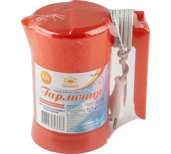Электрический чайник ShamS Гармония SH-002 0.5 л, 800 Вт, красный 105478
