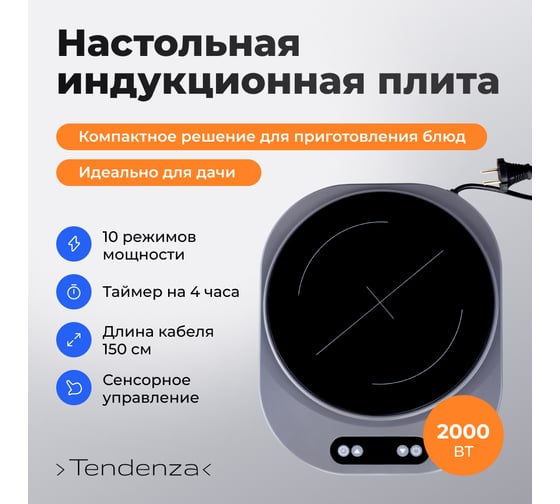 Электрическая индукционная настольная плита TENDENZA TZ-IC-203