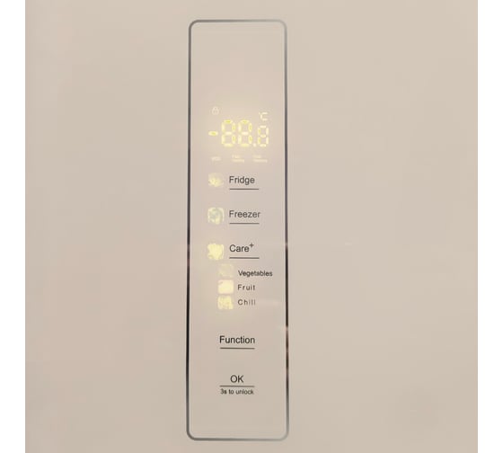 Холодильник Centek NF Beige Glass total 415 л (148 л/267 л), стекло, 4 двери CT-1744 Beige