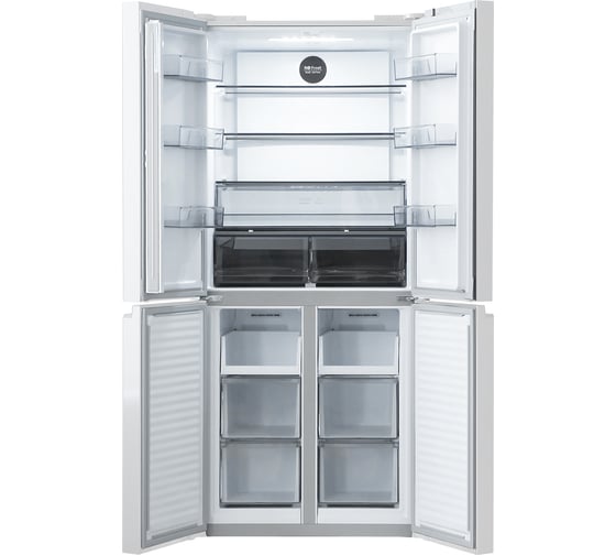 Холодильник Centek NF White Glass total 415 л (148 л/267 л), стекло, 4 двери CT-1744 White