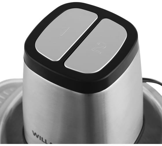 Измельчитель Willmark WMC-7290SS 550 Вт, чаша 2 л из нержавеющей стали, 2 скорости, нескользящее основание 2001449