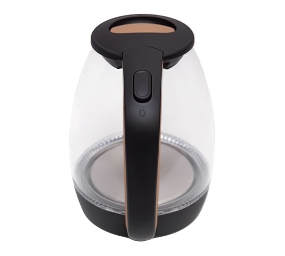 Стеклянный чайник Centek бежевый+кофе, 1.7 л CT-0056