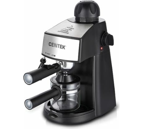 Кофеварка Centek Steel/Black эспрессо, капучинатор, 800Вт, 240мл, 3.5 Бар CT-1160