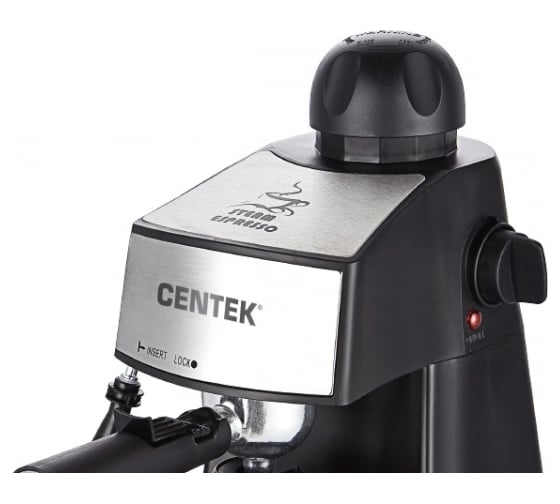 Кофеварка Centek Steel/Black эспрессо, капучинатор, 800Вт, 240мл, 3.5 Бар CT-1160
