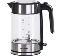 Электрический чайник Gressel 2200 Вт, 1.7 л, STRIX-контроллер, подсветка, защита от перегрева, серебристый GRK-1105