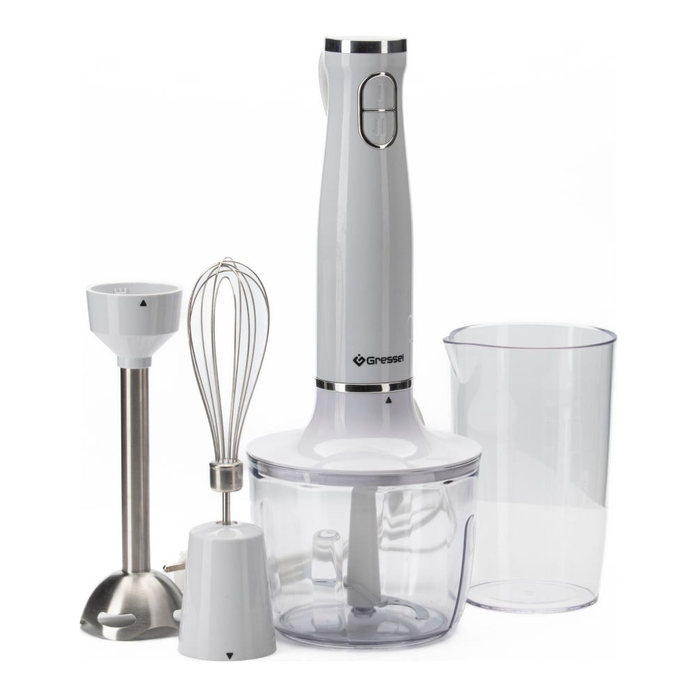 Погружной блендер Gressel 3 насадки, 2 скорости, 800 Вт, защита от ...
