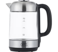 Чайник электрический ETNA 1,7л. Материал: боросиликатное стекло, нерж. сталь 18/10, пластик. Чайник оснащен контроллером английской марки Strix, что гарантирует безопасное отключение прибора и длительный срок службы. Gipfel 50966