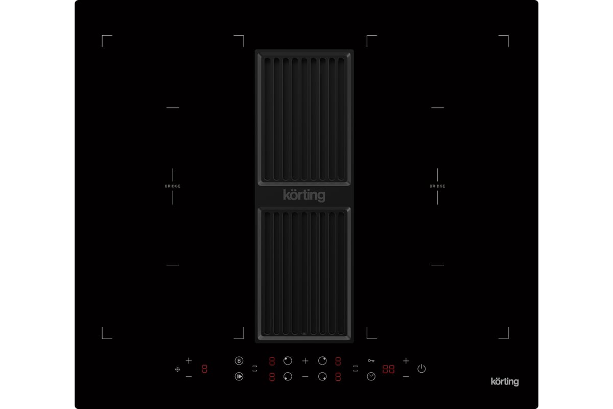 Индукционная варочная панель Korting с интегрированной вытяжкой HIBH 68980  NB 00000020708 - выгодная цена, отзывы, характеристики, фото - купить в  Москве и РФ